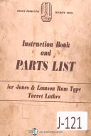 Jones & Lamson-Jones Lamson Ram Type Turret Lathe Instruction & Parts Manual Year (1937)-Ram Type-01